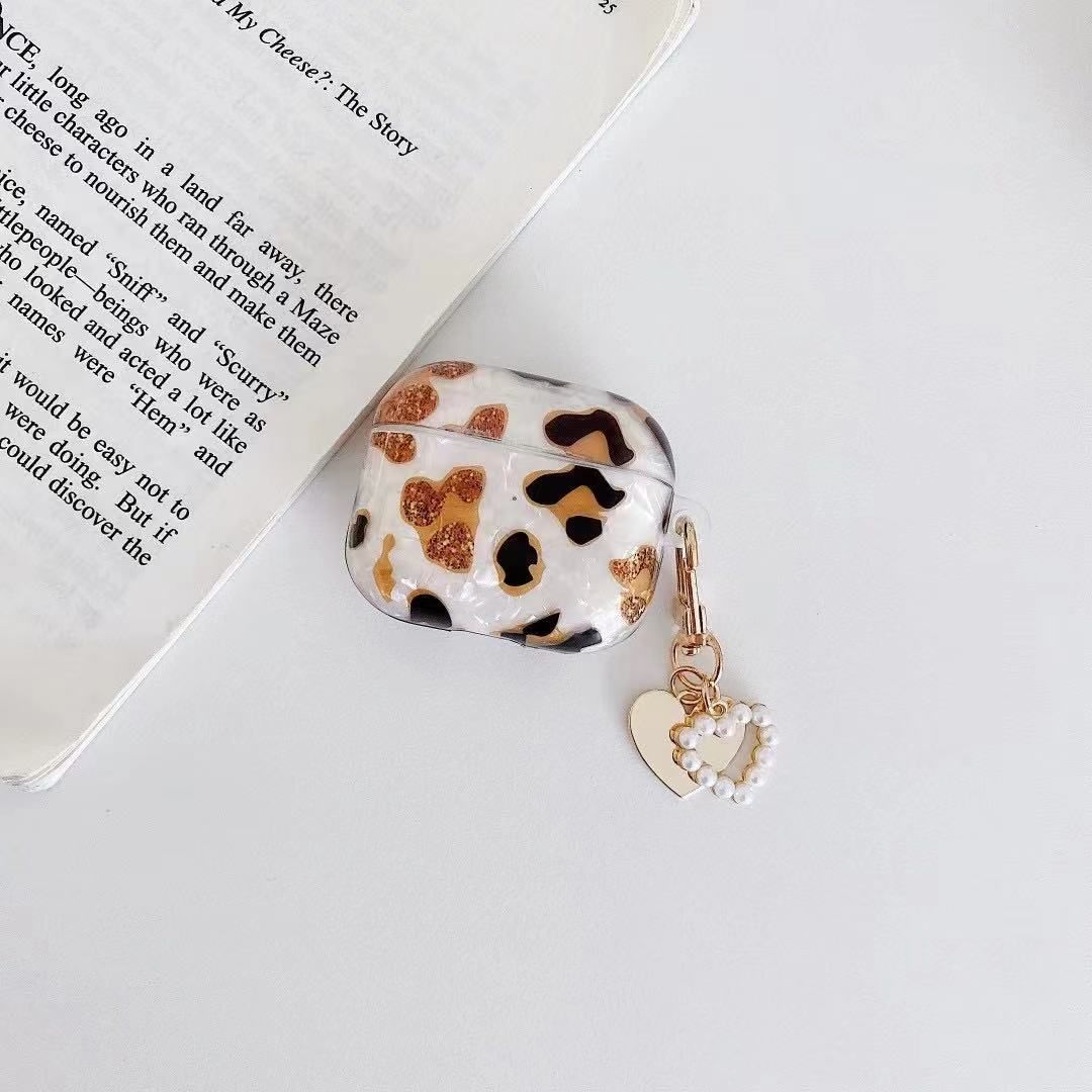 For Airpods 3 Leopard heart