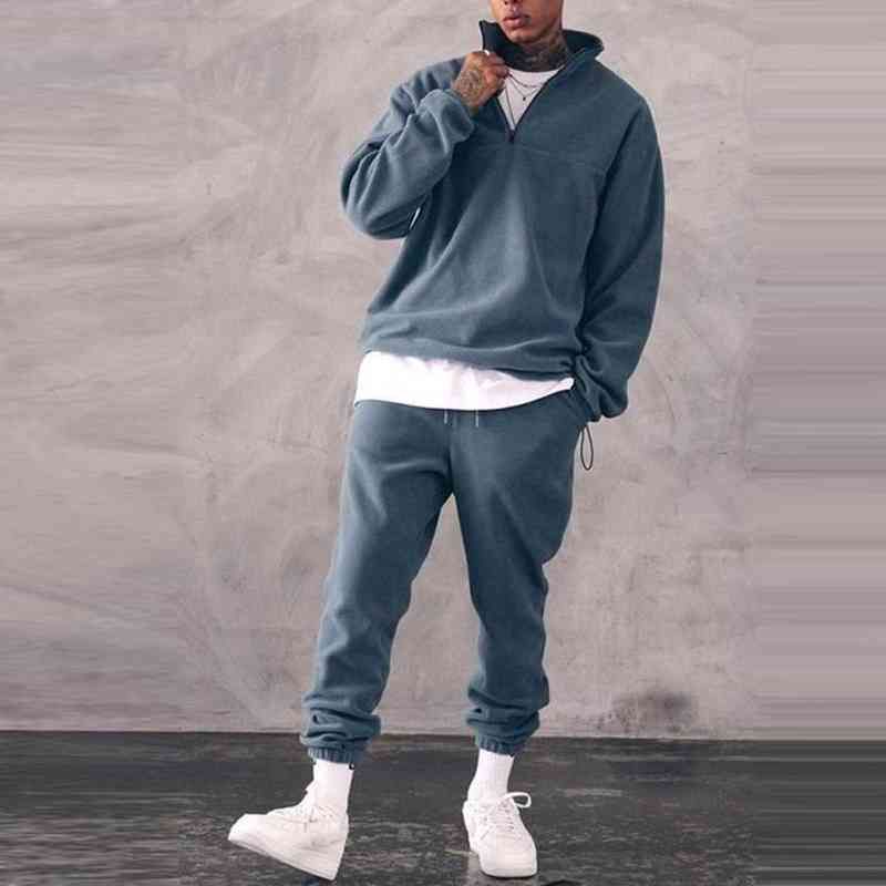 Sweatshirts Set Men Winter Warm Fashion 
