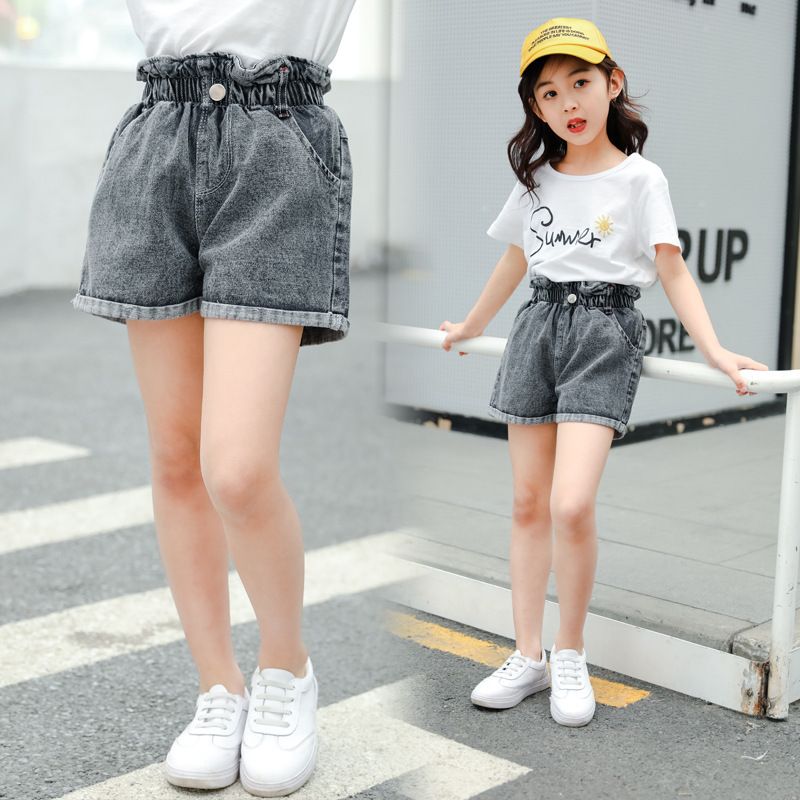 Compra Adolescentes Chicas Altas Pantalones Vaqueros Pantalones Cortos Azul  De Mezclilla Azul Para Niñas Pantalones Cortos De Verano Sueltos Pantalones  Calientes De Moda Ropa Niño Nuevo 210430 Barato | Entrega Rápida Y