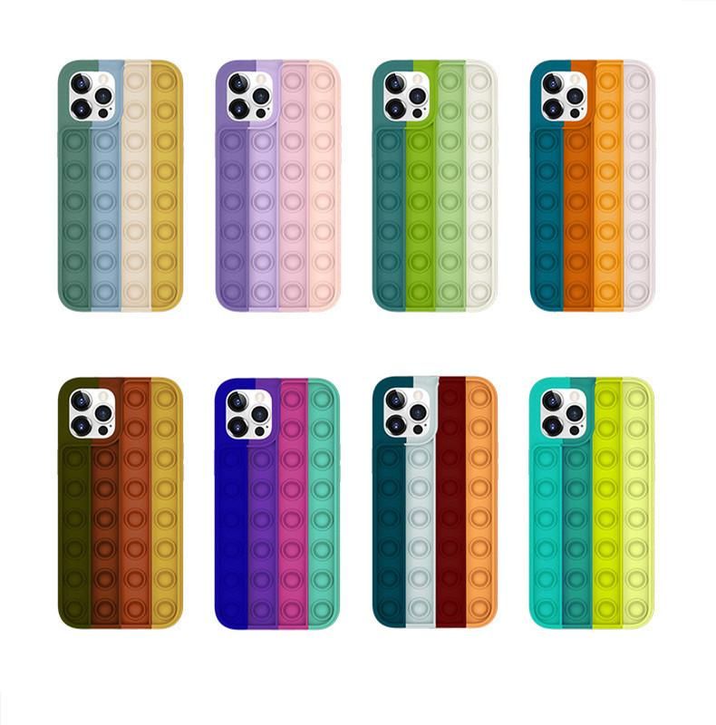 Fidget Case Decompression Silicone Phone Cases voor Telefoon 12 11 PRO XS MAX XR 7 8 Plus Huawei Mate30 Mate40 P40