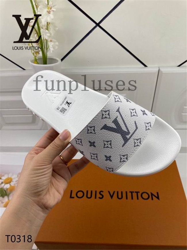 LouisVuitton Louis Vuitton Slippers LV Brand Designer Slides For Men Women  Fashion Luxury White Red Flat Bottoms Sandals Slide From Funpluses, $70.36