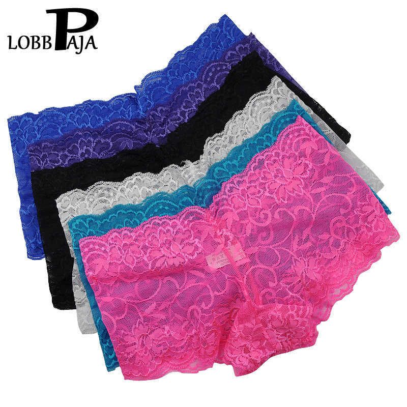 Women Boxers Underwear Sexy Full Lace French Panties Shorts