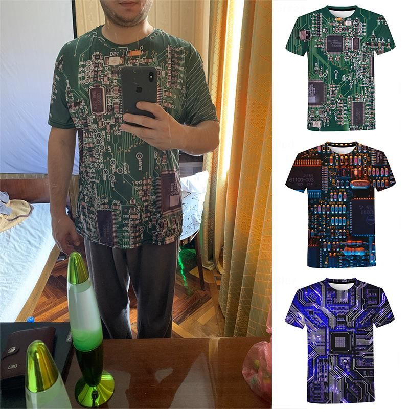 Chip Electronic Hip Hop T Shirt Hombres 