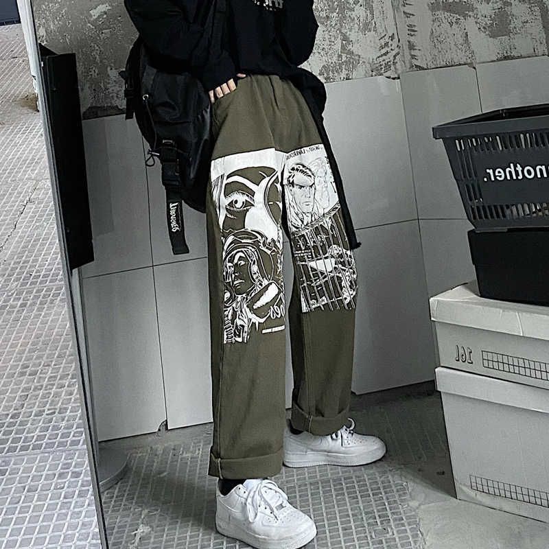 Hombre Ejército Verde Jeans Pantalones 2021 Tendencias de la moda Anime  American Anime Ropa Adolescente Pierna