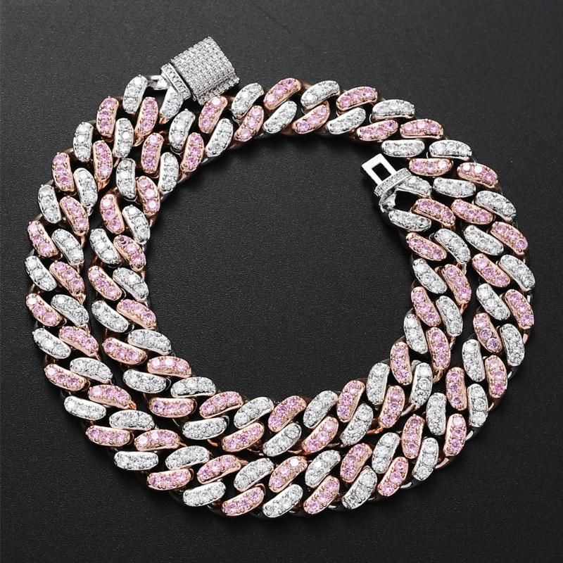 silver pink 7inch bracelet