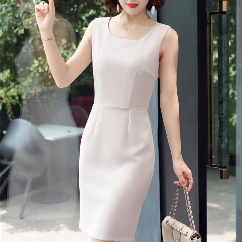 Compra Vestidos Casuales Oficina Lady Uniform Negocio Trabajo Ol Formal  Vestido Mujeres Sin Mangas Moda Verde Beige Primavera Trajes De Verano  Mujer 2021 Barato | Entrega Rápida Y Calidad | Es.Dhgate