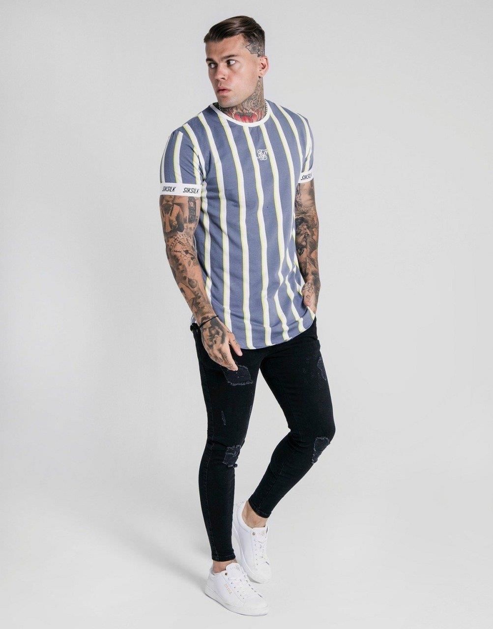 Compra Camiseta De Tee A Rayas De Siksilk Tech Barato | Entrega Rápida Y  Calidad | Es.Dhgate