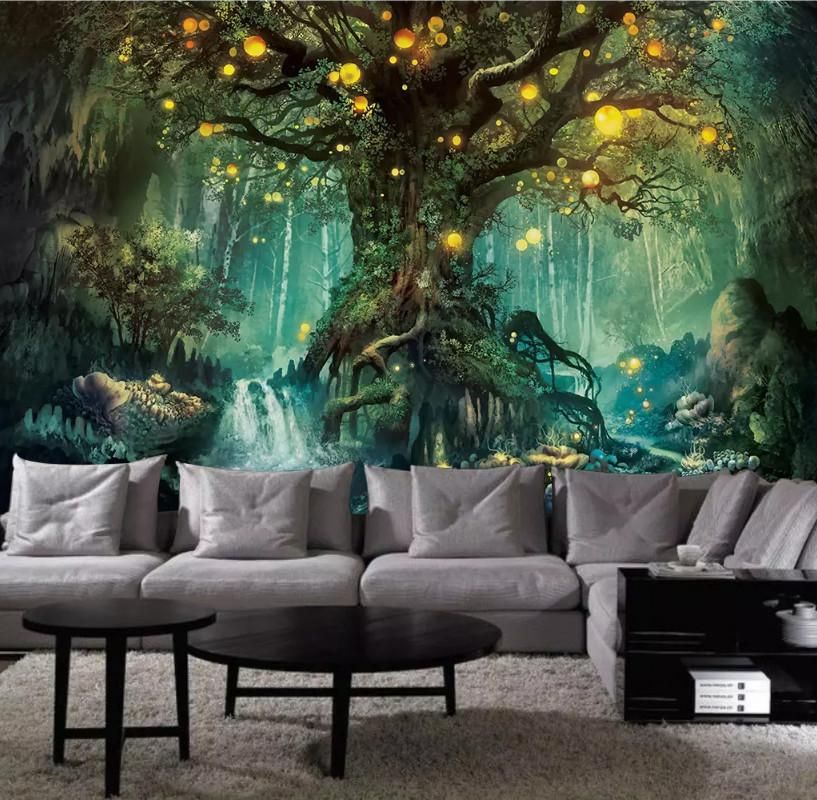 Fondos de pantalla Bacal Grandes 3D Papel Murales Naturaleza árboles de  dibujos animados bosque papel tapiz