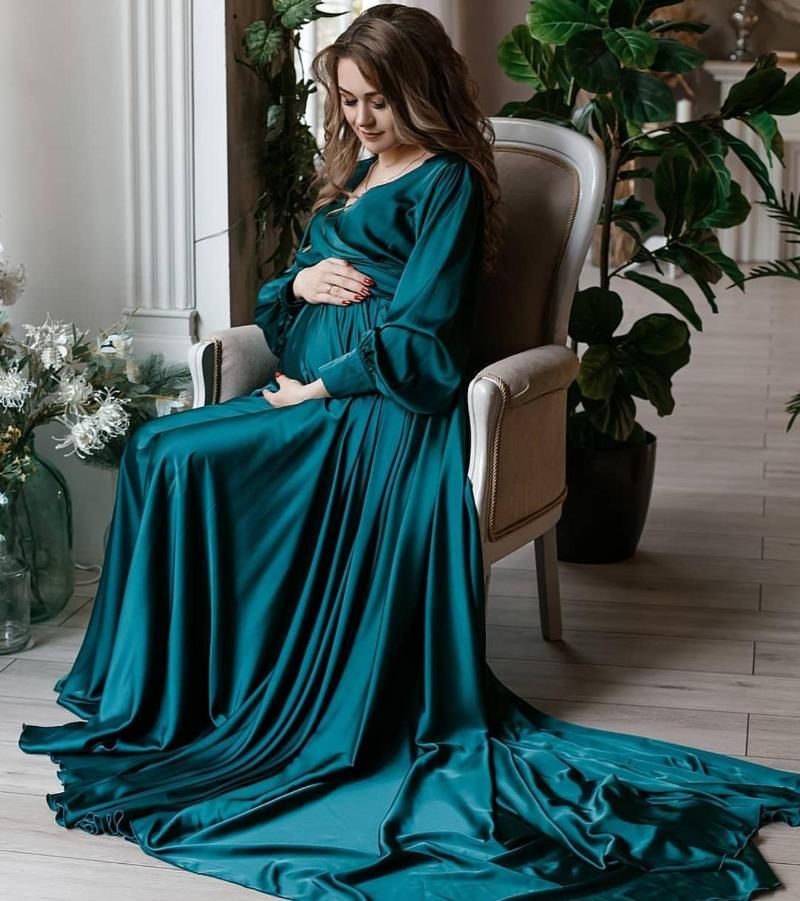 Acquista Abiti Da Festa Gravidanza Abito Da Sera Gravidanza Verde Green  Manica Lunga V Neck Piano Lunghezza Abiti Formali Abiti Cappella Treno  Elegante Affascinante A 95,8 € Dal Beixiaorong | DHgate Italy