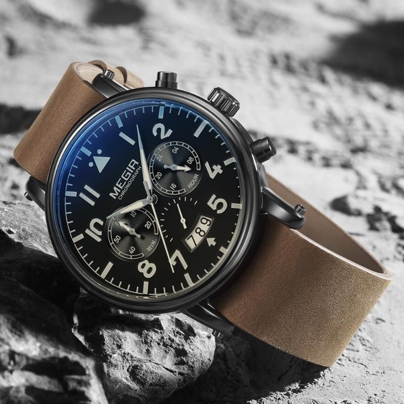 Compra Relojes De Pulsera Megir Relojes Deportivos Originales Para Hombre  Cronógrafo A Prueba De Agua Hora De Muñeca De Hombre Reloj Reloj Hombre  Barato | Entrega Rápida Y Calidad | Es.Dhgate