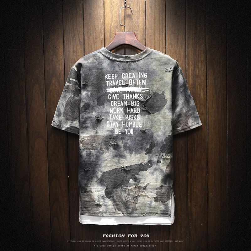 2023 Spring unique Symmetrical hole design shirts men casual loose black  white ripped hole shirts for men,size M-XL