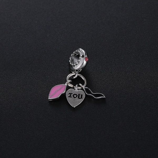 Se adapta a las pulseras Pandora 20pcs Beard Barba Lip Dangle de plata