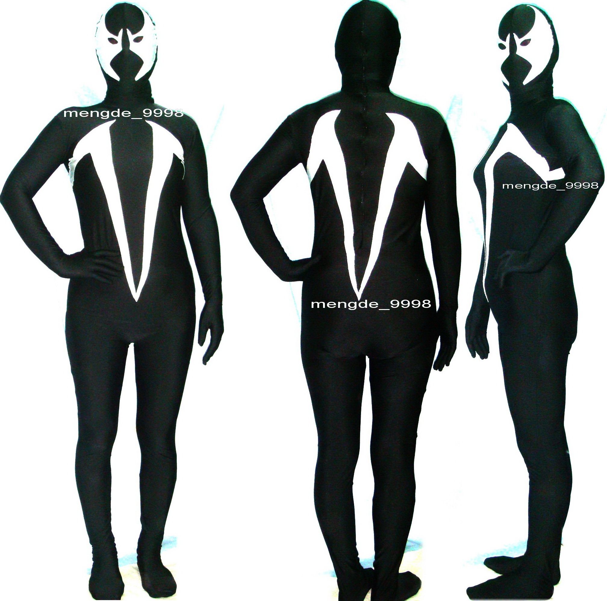 Full Body Suit Lycra Spandex Costume Suit for Halloween Cosplay Costumes Fancy Dress Black 