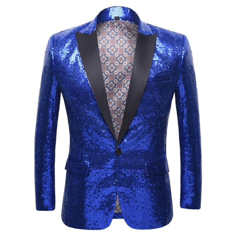 Compra Trajes Para Hombres Blazers Brillante Azul Lentejuelas Brillo  Adornado Blazer Chaqueta Hombres Discoteca Club Traje Traje Homme Stage Ropa  Para Cantantes Barato | Entrega Rápida Y Calidad | Es.Dhgate