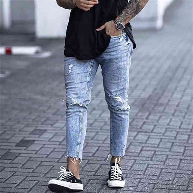 Casual Skinny Jeans Ankle Length Ripped 