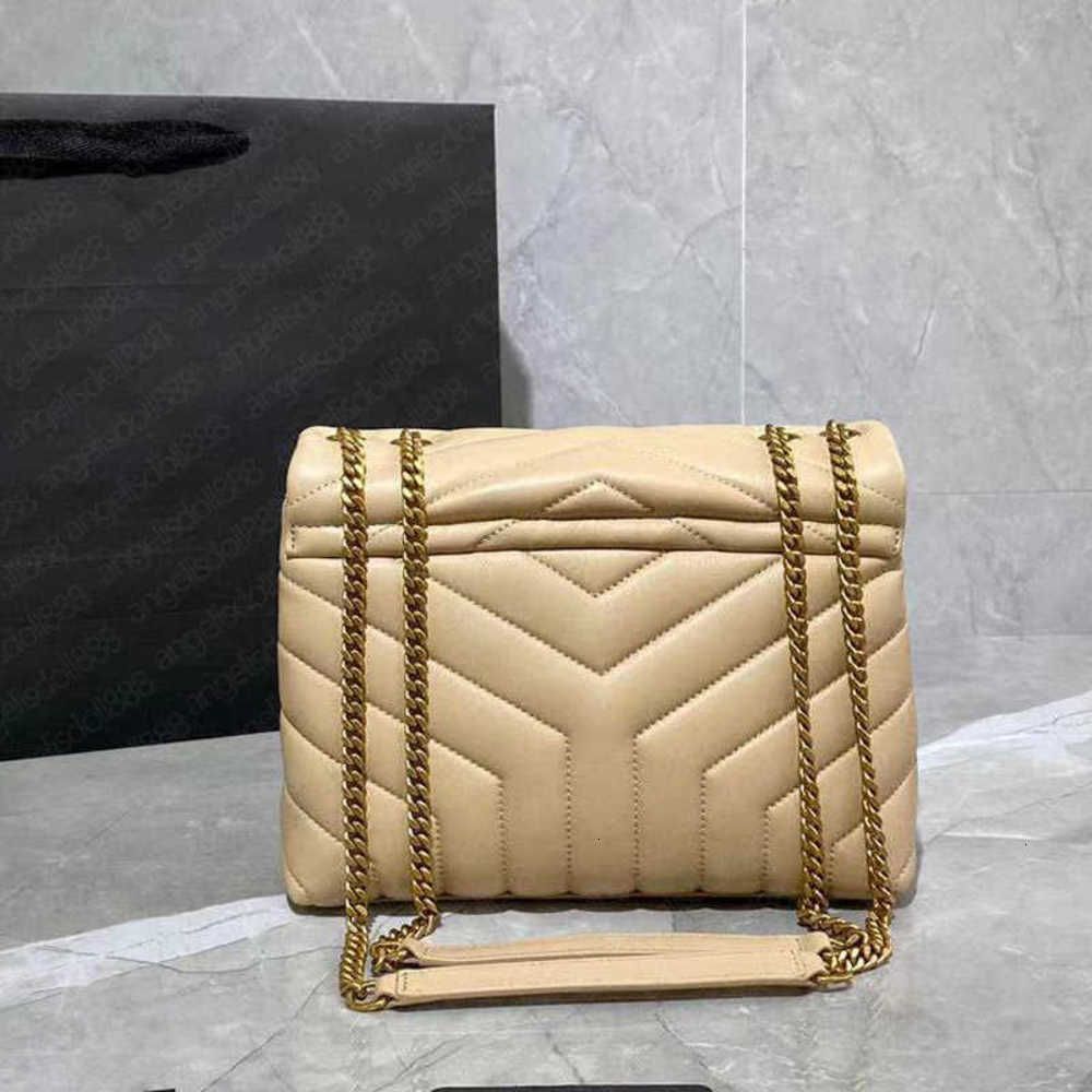 Beige_calfskin Gold Chain