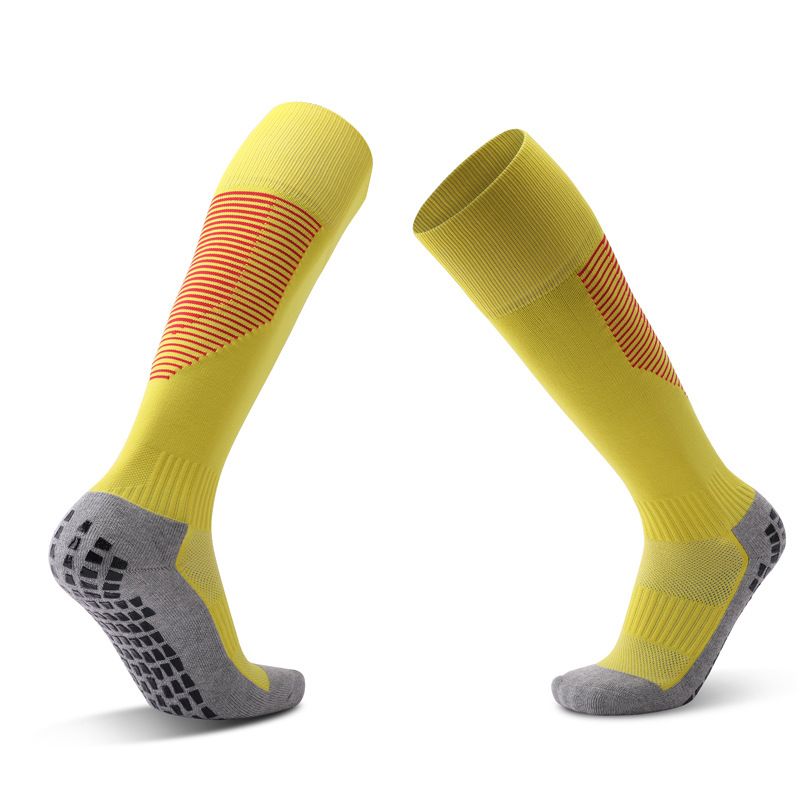 chaussettes de football sportives ￠ rayures jaunes