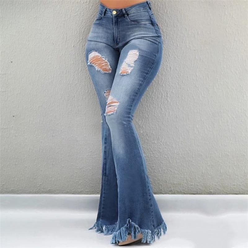 Compra Pantalones Vaqueros De Mujer Flare Free High Cintura Denim Denim  Pantalones Delgados Mujer Estiramiento Femenino Pierna Ancha Bell Botters  Ropa Barato | Entrega Rápida Y Calidad | Es.Dhgate