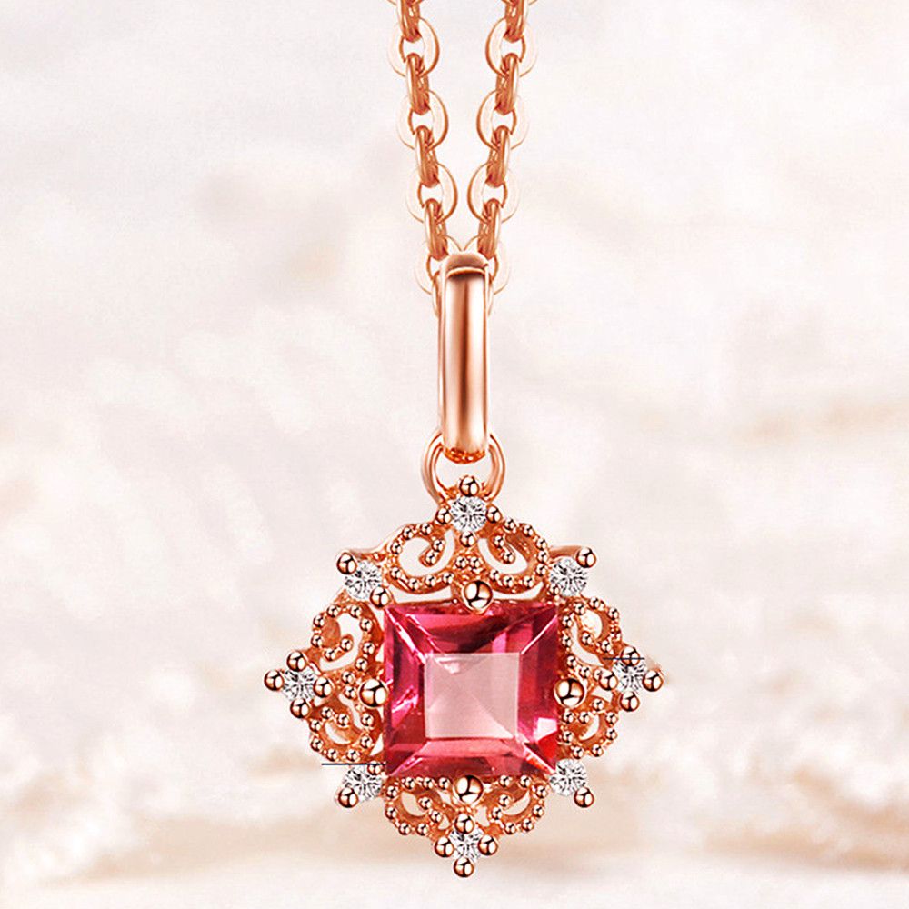Talla vintage Pequeñas piedras preciosas Ruby CRISTAL RED CRISTAL Colgantes para las mujeres Diamantes Rose