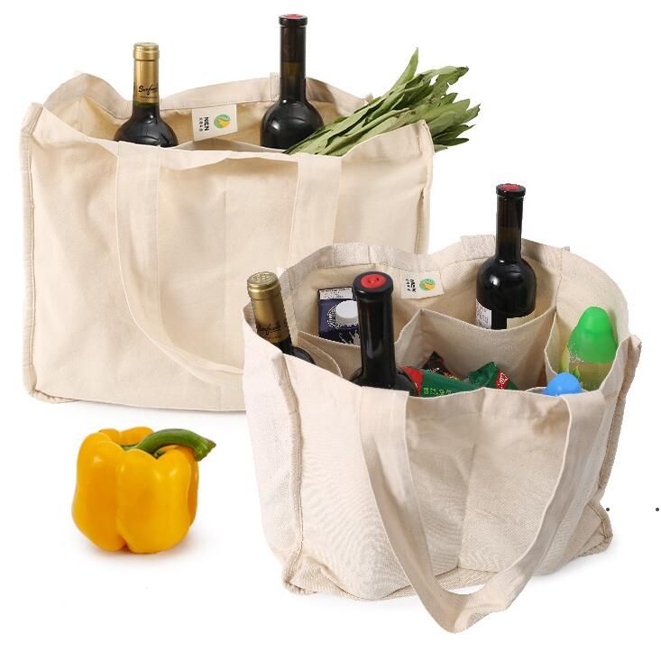 cotton wine bottle bolsas