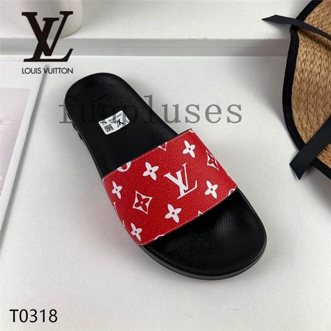 LouisVuitton Louis Vuitton Slippers LV Brand Designer Slides For Men Women  Fashion Luxury White Red Flat Bottoms Sandals Slide
