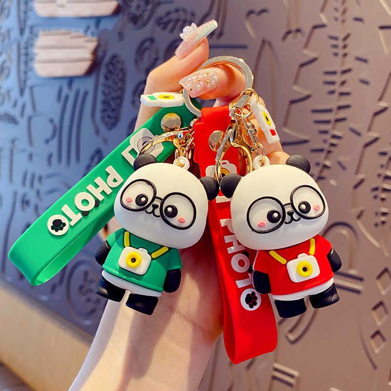Lovely Camera Panda Keychain Bag Accessories Keyring Woman Cute Cartoon Glue Drop Girl Animal Car Key Lovely Camera Panda Keychain Bag Accessories Keyring Woman Cute Cartoon Glue Drop Girl Animal Car Key