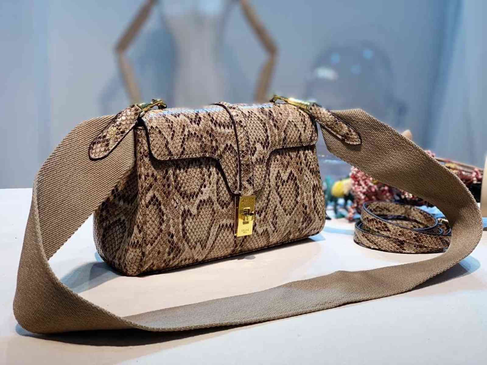 caroline hill snakeskin purse