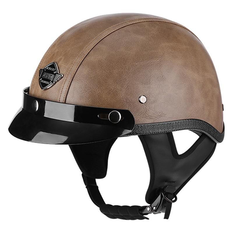 Acquistare Caschi Moto Jet Retro PU In Pelle Vintage Cholo Stile Aperto  Viso Casco Tedesco Casco Cafe Racer Scotter Bici Casco Moto Economico |  Consegna Veloce E Qualità | DHgate Italy