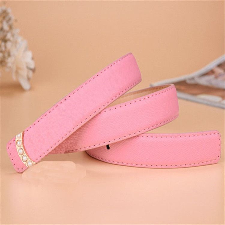 Pink with pearl buckle