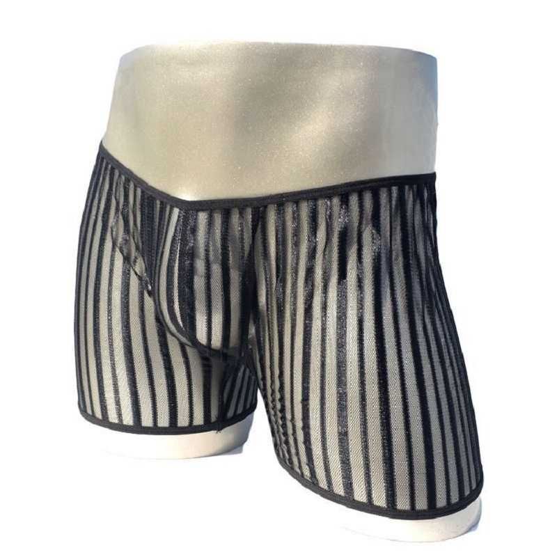 1/4Pcs Men Striped Gauze Sheer Boxer Underwear Briefs Underpant Trunks Beachwear 1/4Pcs Men Striped Gauze Sheer Boxer Underwear Briefs Underpant Trunks Beachwear