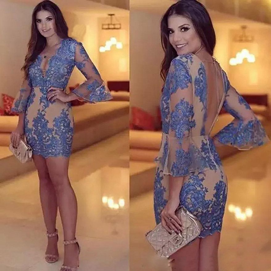 Compra Manga Larga Vestido De Cóctel De Encaje Corto Partido Play Tamaño  Little Ladies Girl Mujeres Homecoming PROM Graduación Semi Formal Vestido  Barato | Entrega Rápida Y Calidad | Es.Dhgate