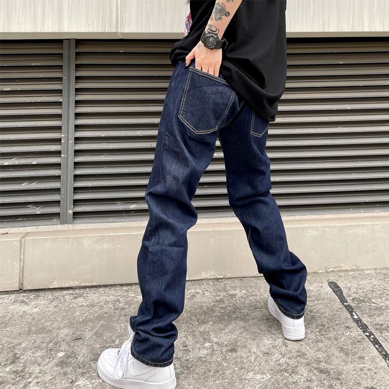 Compre Pantalones De Jeans De Hip Hop Sueltos Para Hombres Y Mujeres  Lavados Rectos Azules Casuales Pantalones De Mezclilla A 34,69 € Del  Dongguan_ss | Es.Dhgate.Com
