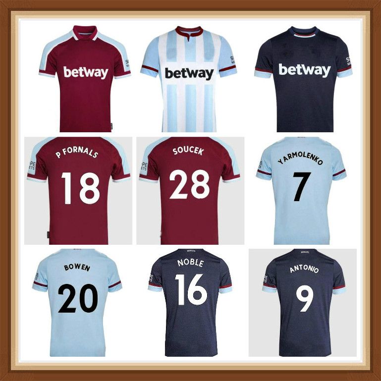 2021 Antonio Soccer Jersey Benrahma Bowen Football Shirt 2022 Lingard Arroz Balbuena Noble Maillot