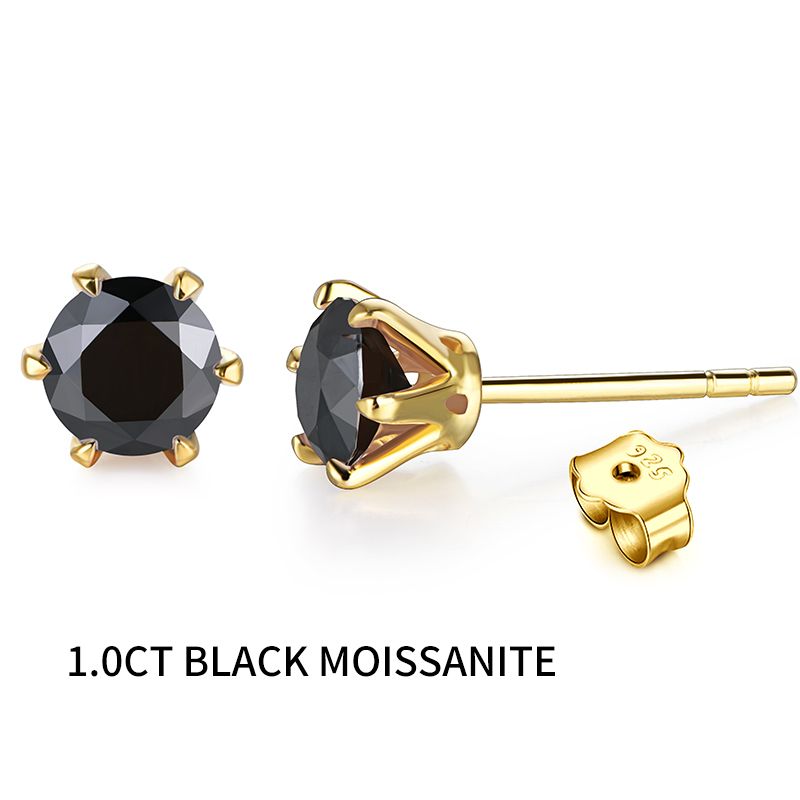 1.0 Black Moissanite-with Gra Certific