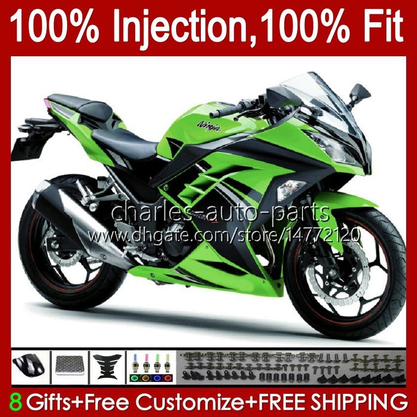 EX300 Ninja Fairings 13 14 15 16 For Kawasaki Ninja 300R EX 300 2013 2014 2015 2016 ABS Bodywork Green Black Fairing Kit Injection molding 