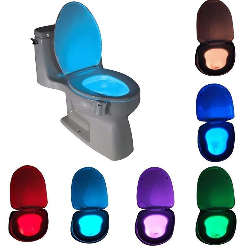 8 Color Led Toilet Night Light Motion Sensor Bowl Glow Sensing Bathroom Uv  Lamp Gift