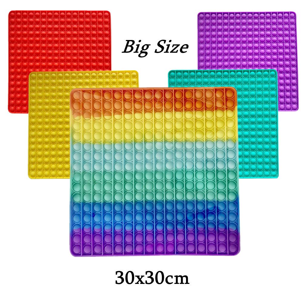 30cm Large Fidget Toys Big Size Push Bubble Board Game Anxiety Decompression Toys Stress Reliever Silicone Squishy Toy Kid