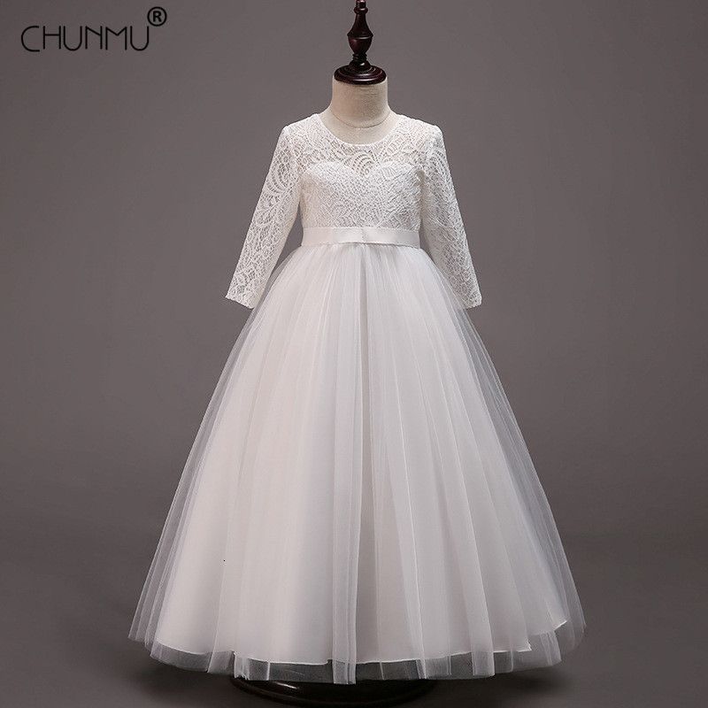 Vestido de primera comunión de la niña Ropa para niños Tutu blanco Princesa Vestidos para niñas Vestido de primera comunión de la niña Ropa para niños Tutu blanco Princesa Vestidos para niñas