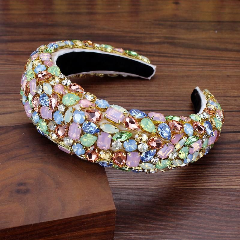 Pinzas para el cabello Harrettes Hermosa joyería barroca bohemia acolchada acolchada Crown Havenas de diamantes