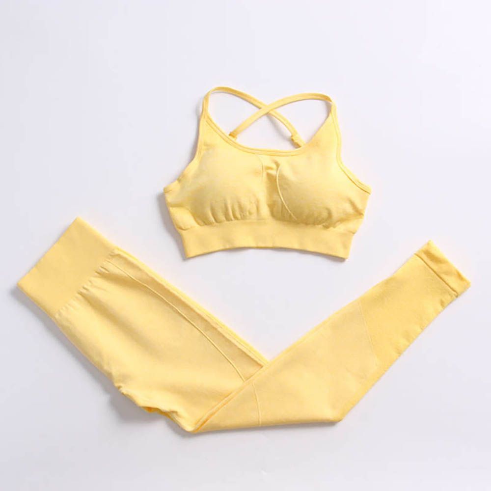 Pantaloni reggiseni-giallo