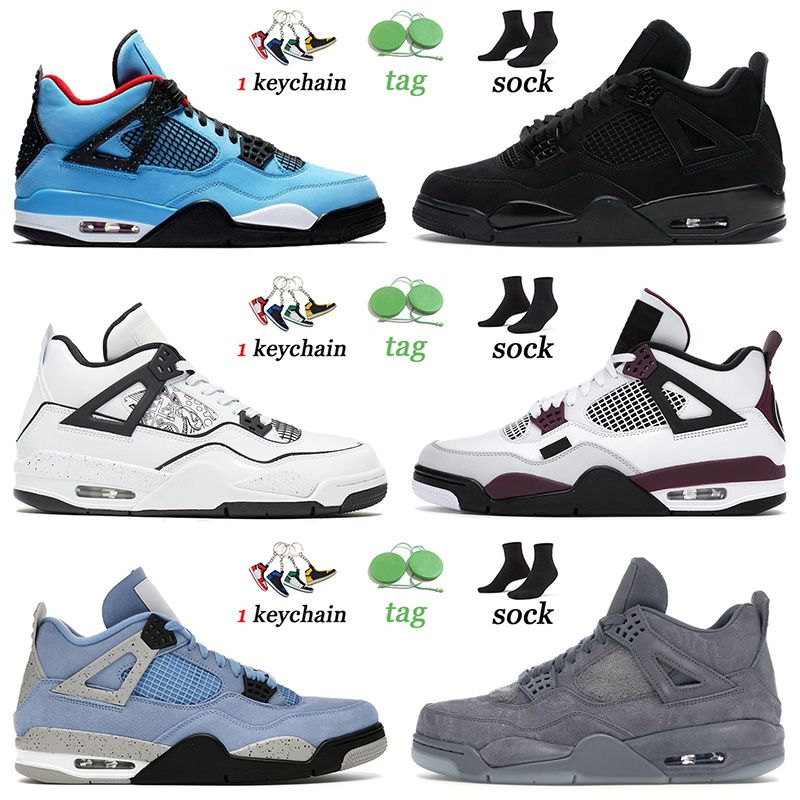 Acheter Pas Cher Nike Air Jordan 4 4s Retro Off White Top Mode 2022 Mens  Homme Jumpman Chaussures De Basket Basketball Noir Cactus Jack University  Blue Jordan 4 4S IV Entraîneurs Rétro