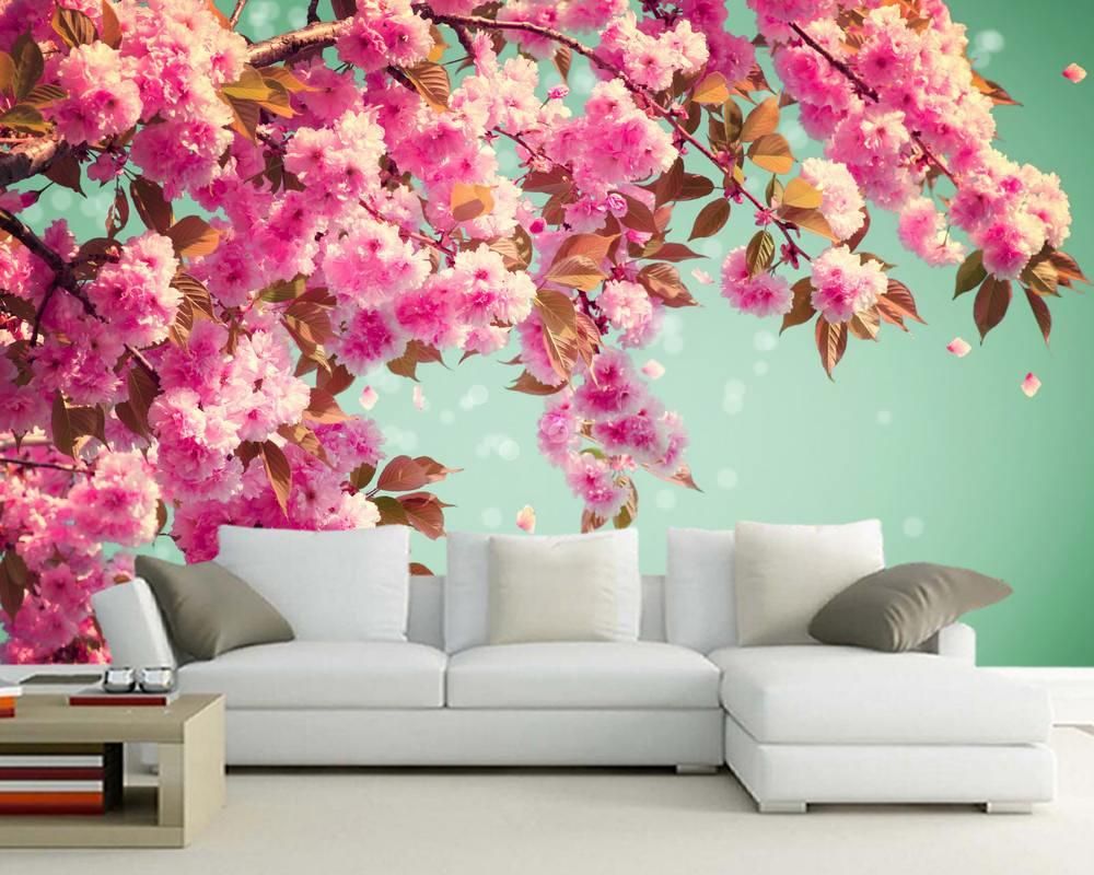 Wallpapers Cherry Blossom Flower Background Romantic 3d Wallpaper Papel De Parede,living Room TV Wall Bedroom Papers Home Decor Mural Wallpapers Cherry Blossom Flower Background Romantic 3d Wallpaper Papel De Parede,living Room TV Wall Bedroom Papers Home Decor Mural