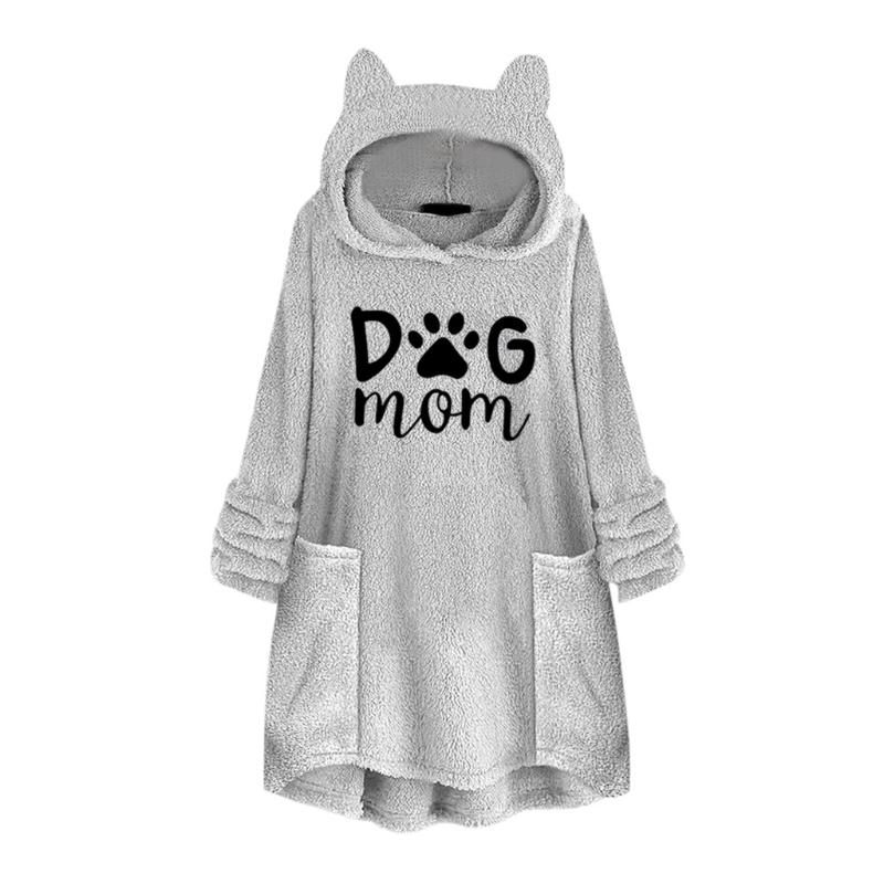 Talla Tops Sudadera Con Capucha Bordada De Lana Para Mujer Talla Tops Sudadera Con Capucha Bordada De Lana Para Mujer