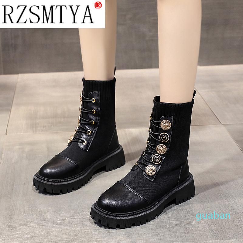 Compre Botas De Moda Alta Plataforma Negro Plataforma Mujer Zapatos De Mujer  Invierno Gruesa Suela Cuero Cuero De Piel Antideslizante Mujer 2021 OOO A  71,88 € Del Guaban | Es.Dhgate.Com
