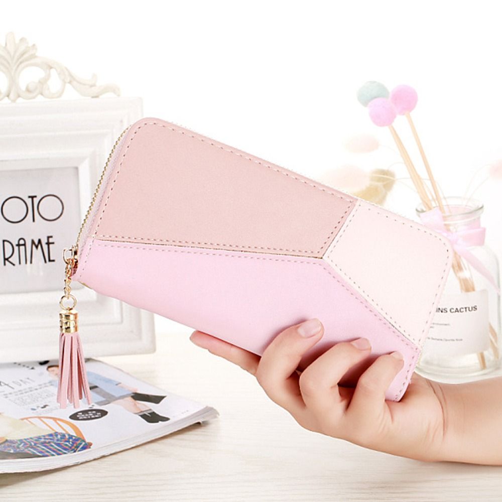 Hot Pink Cactus Pattern Women Leather Simple Hasp Trifold Wallet Coin Purse Card Holders Clutch Bag 