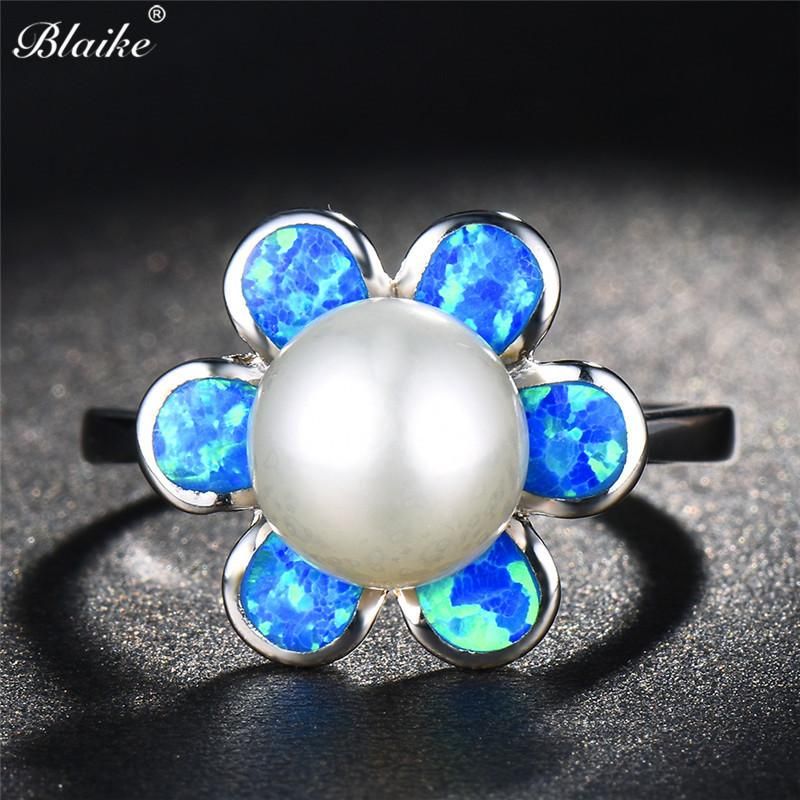 Anello opale blu