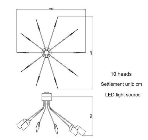 Luz cálida de 10 cabezales