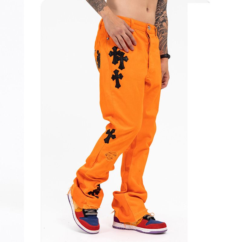 Compra 2021 Marca De Moda CH Crosin Cross Skinned Jeans Pantalones Hombre  Agujero Ocio High Street Trompeta Barato | Entrega Rápida Y Calidad |  Es.Dhgate