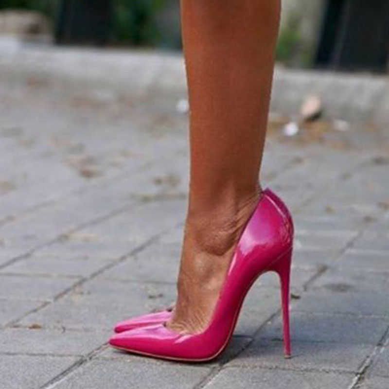 GENSHUO High Heels 12cm Hot Pink Pumps 