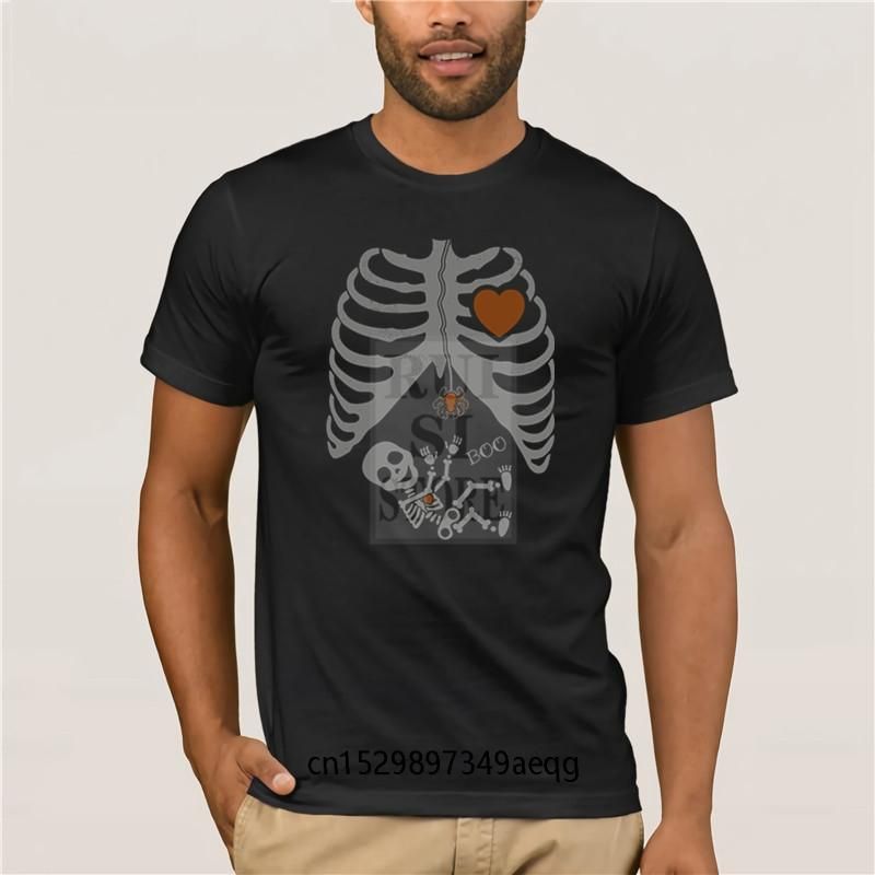 Camisetas de hombres Halloween embarazada Esqueleto T-shirt Camiseta de buena calidad Tshirts Top